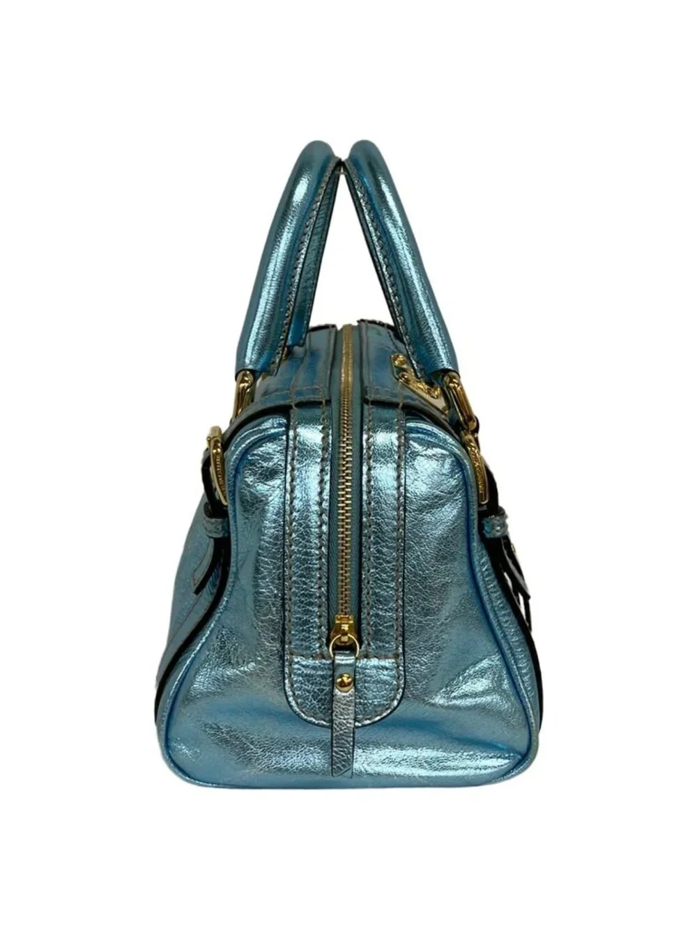 Dolce & Gabbana Handbag Blue Mini Boston Leather